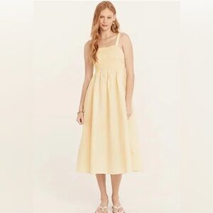 J.Crew Smocked Beach Linen Cotton Cover Up Dress Size XS